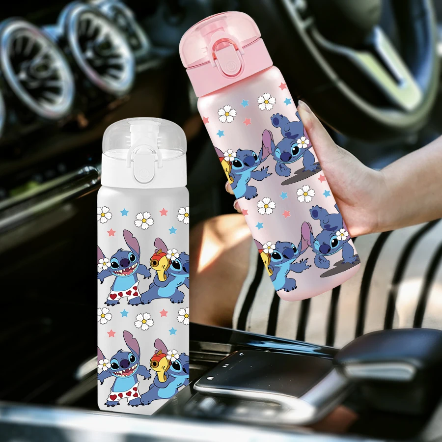 1 個ディズニーステッチ花柄 26 オンスプラスチックウォーターボトルアウトドアスポーツウォーターカップ誕生日/ホームカミングギフト
