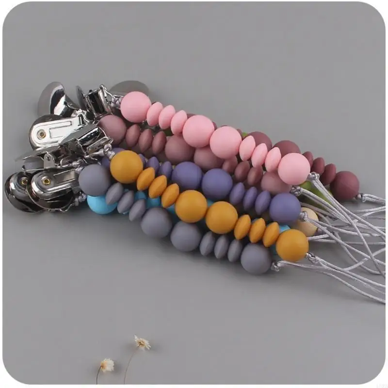 

Baby Pacifier Clip Teething Bead Clip Nipple Holder Pacifier Supplies L8RB