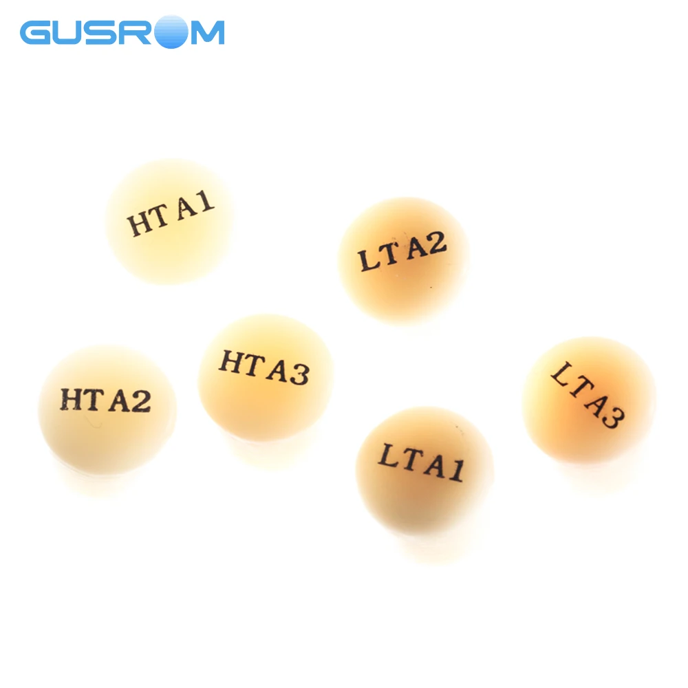 GUSROM Lithium Disilicate Press Ingots 10pcs HT LT Dental Glass Ceramic 460MPa for Veneer Crown Inlay Onlay Dental Lab A1 A2 A3