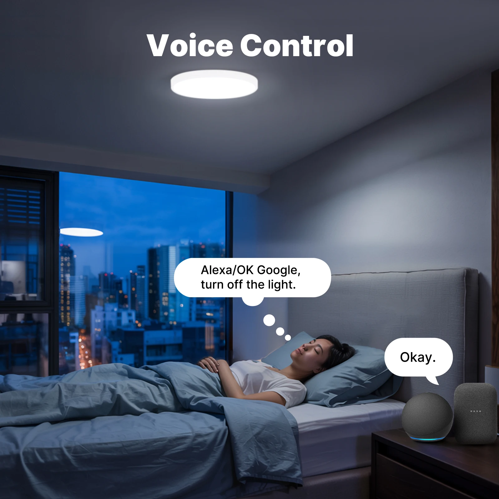 Image 6: Plafonnier LED intelligent MOES Tuya Zigbee, lampe d'ambiance, température de couleur réglable, gradation RGB, commande vocale via application, compatible avec Alexa GoogleHome
