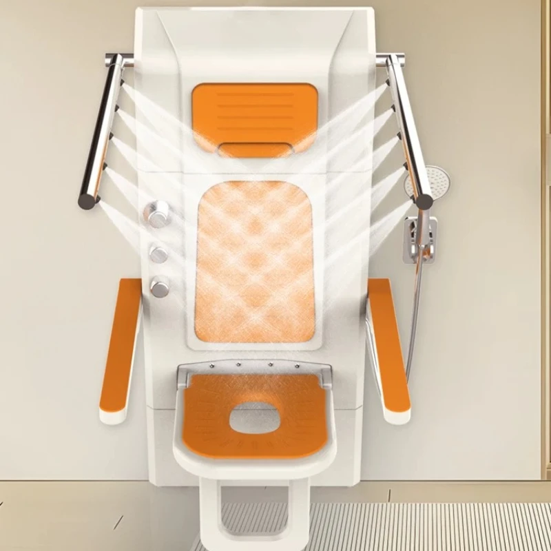 

Elderly seated thermostatic shower Multifunctional wall-mounted folding shower shower handrail