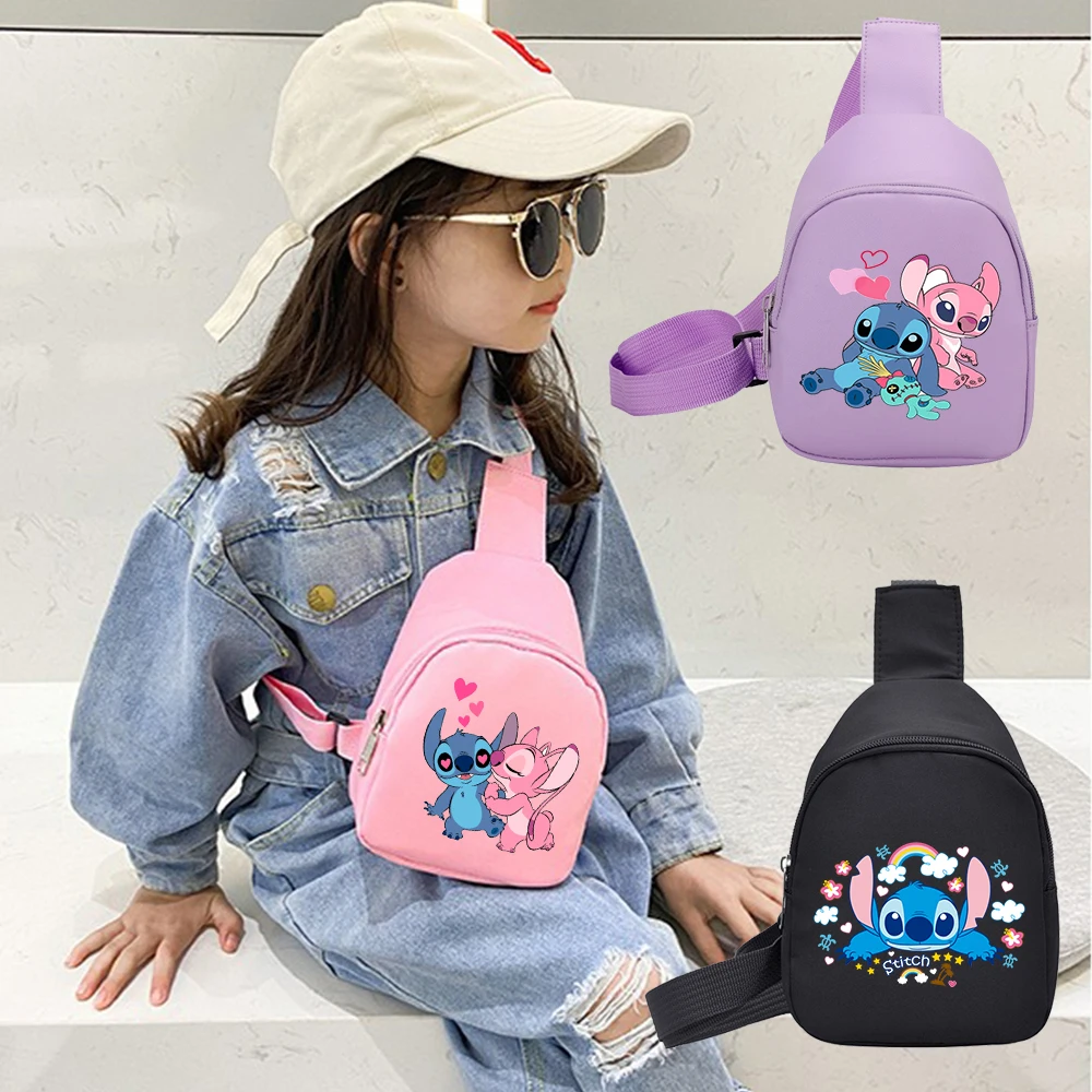 

Сумки на плечо Lilo Stitch, модная нагрудная сумка, дорожная сумка, повседневные портативные сумки, поясная сумка, подарки для мальчиков и девочек