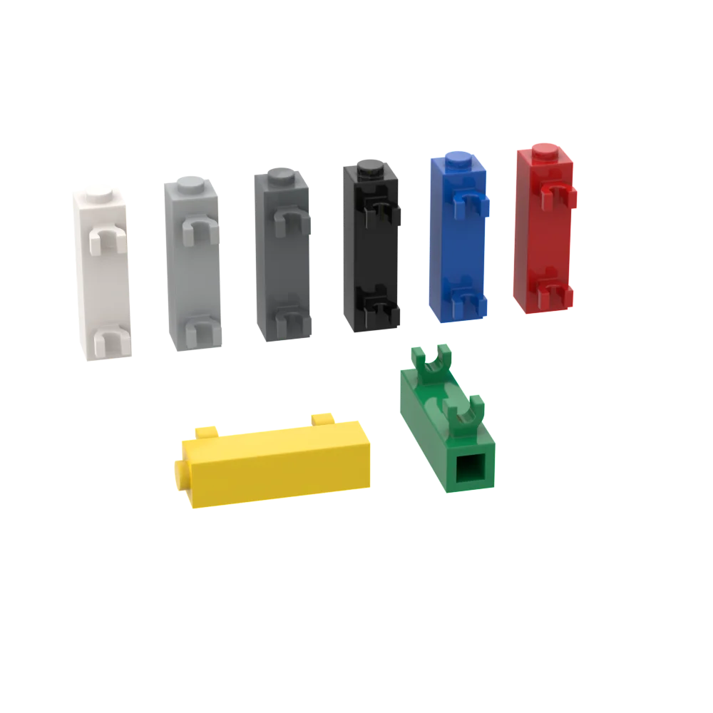 10pcs MOC Brick Parts 60583 Brick Special 1 x 1 x 3 with 2 Clips Vertical Compatible Building Block Particle DIY Kid Brain Toy