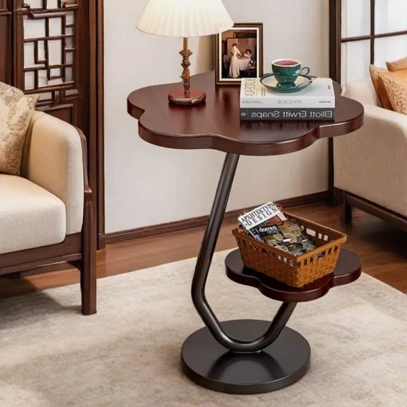 

Joylive Sofa Side Table Bedroom Nightstand Modern Minimalist Tea Table Home Small Apartment Double Layer Flower Small Table