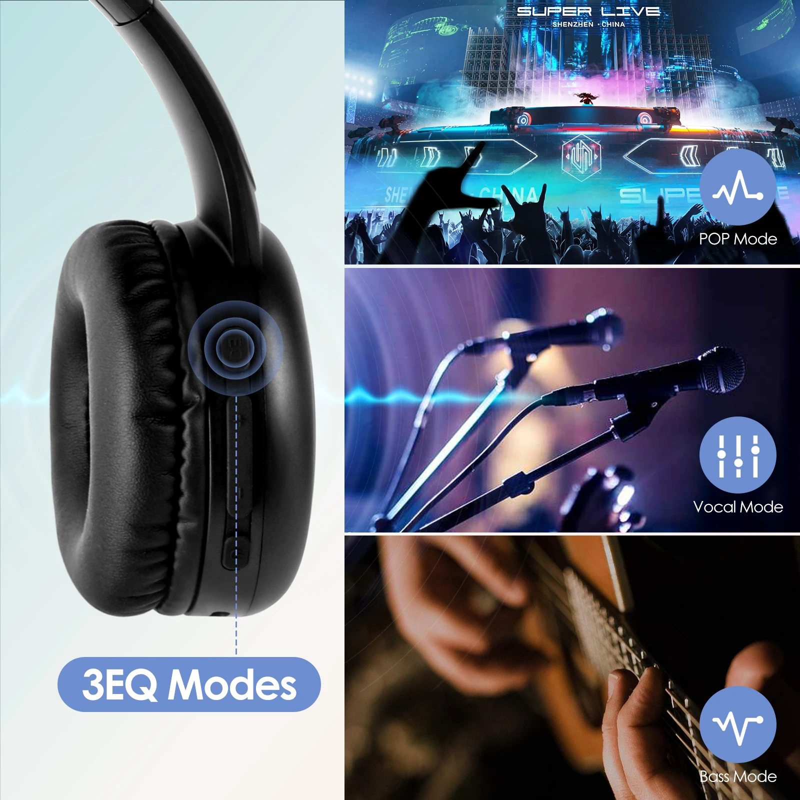 Siindoo Không Dây Bluetooth Tai Nghe Trẻ Em Có Thể Gấp Gọn Tai Nghe Stereo Siêu Bass Giảm Ồn JH-926B Có Mic Cho Ipad