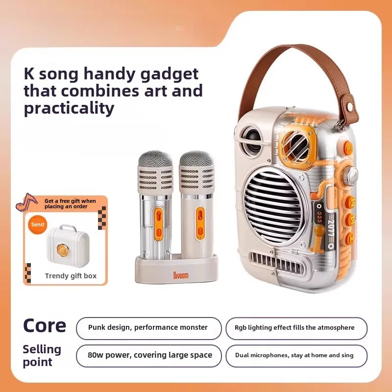 Bluetooth Karaoke stereo home living room home ktv singing speaker microphone integrated dual microphone