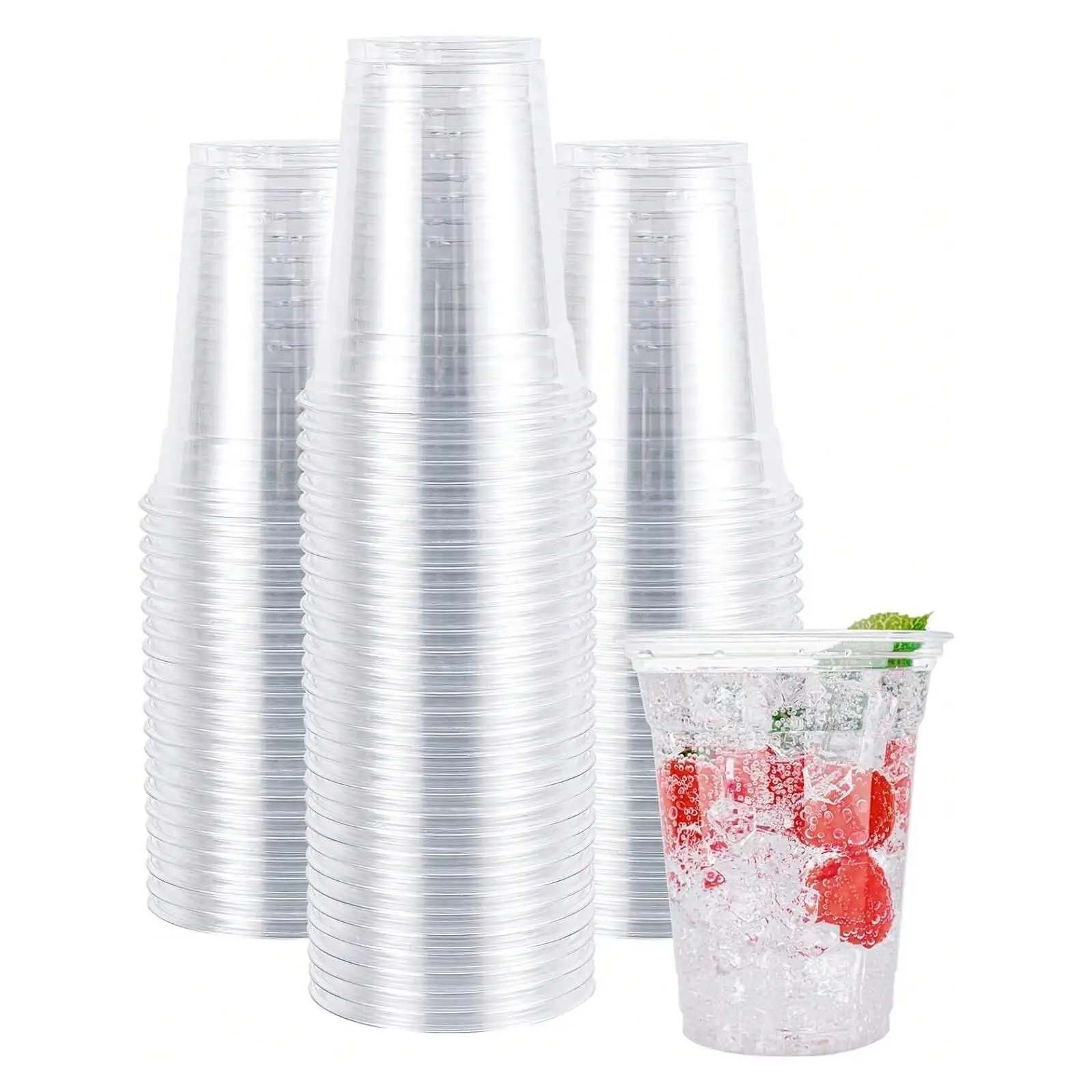 Vasos de plastico desechables 500ml Vasos GRANDE Reutilizables  0.5L de plástico polipropileno Transparente ideal para fiestas y eventos surtidos de cantidad para elegir calidad de confianza