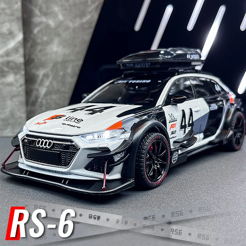 

1:24 Audi RS6 DTM Alloy Toy Car Diecast Model Sound Light Pull Back Children Gift Boys For Toys Christmas gifts