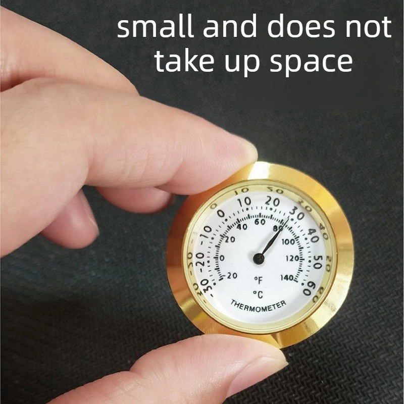 Embedded Mini Thermometer Metal Violin Box Hygrometer Dampproof Pointer Cigar Box Hygrometer Mechanical Induction Thermometer