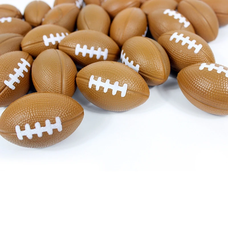 50Pcs Rugby Stress Ball, Mini Foam Sports Ball, Foam Sports Ball For School Carnival Reward, Party Bag Gift Fillers