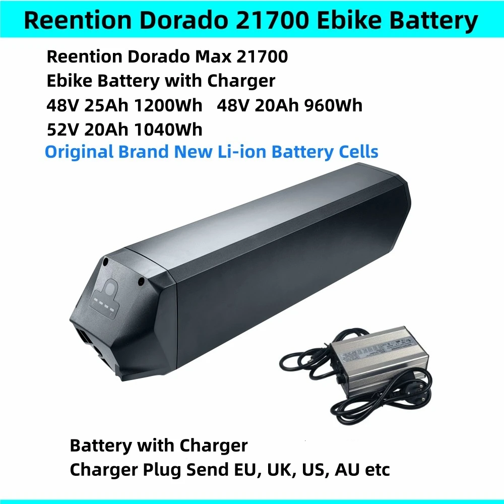 

Fat Tire Bike Reention Dorado 21700 Ebike Battery 36V 48V 52V 20Ah 25Ah 30Ah Battery for Ariel Rider X-Class 52V X Class Bakcou