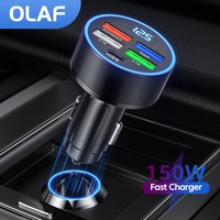Olaf 5usb PD 150W Car Charger Type C Fast Charging Auto Mobile Phone Charger Adapter For iPhone Samsung Huawei Xiaomi QC 3.0
