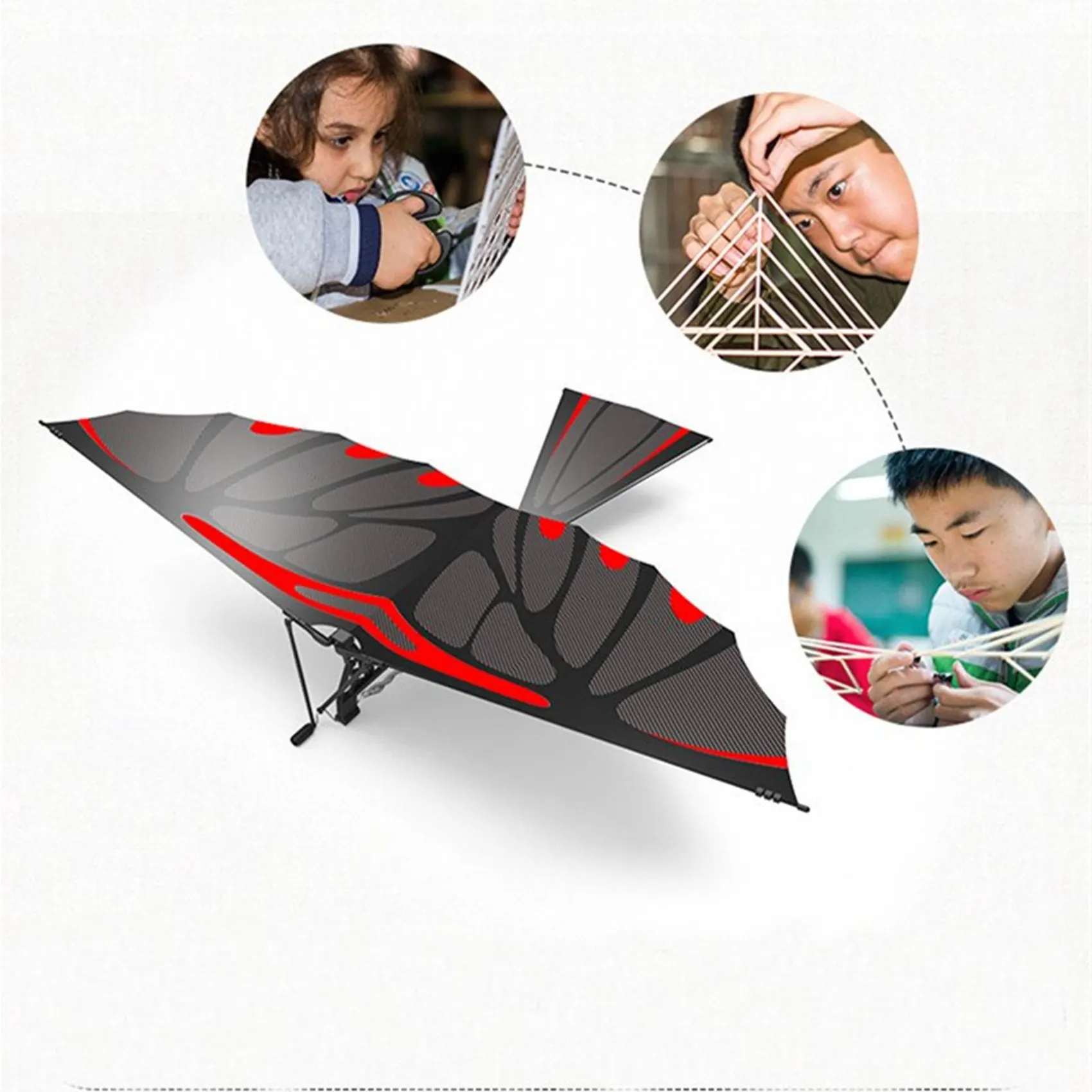 REPLA-3X modelo de fibra de carbono montagem de aeronaves batendo asa aeronaves modelo diy aeronaves pterosaur faixa de borracha aeronaves biônicas