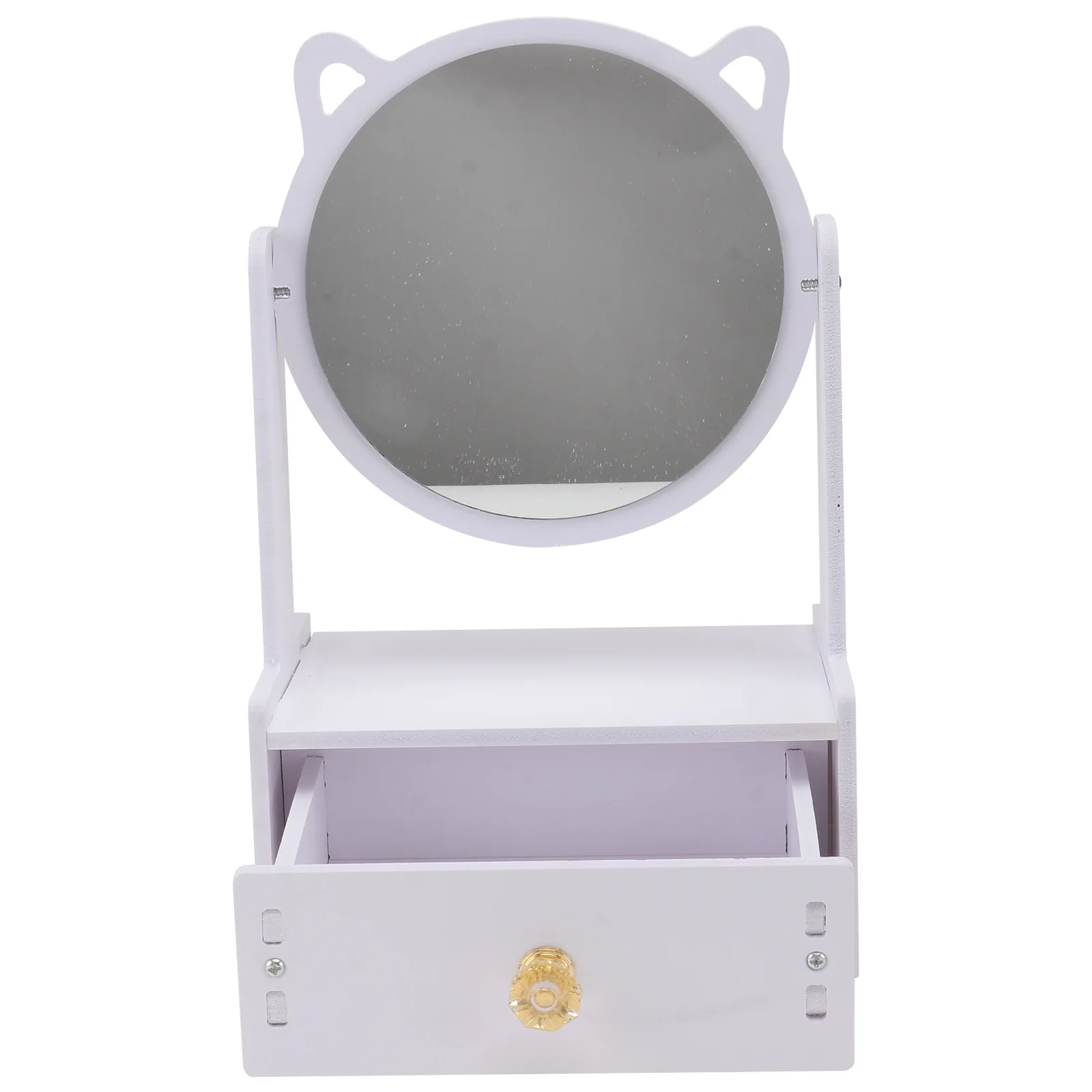 الخشب الزجاج المرآة البالونية صندوق تخزين للتدوير سطح المكتب مستحضرات التجميل والمجوهرات درج نمط مرآة دولاب الزينة