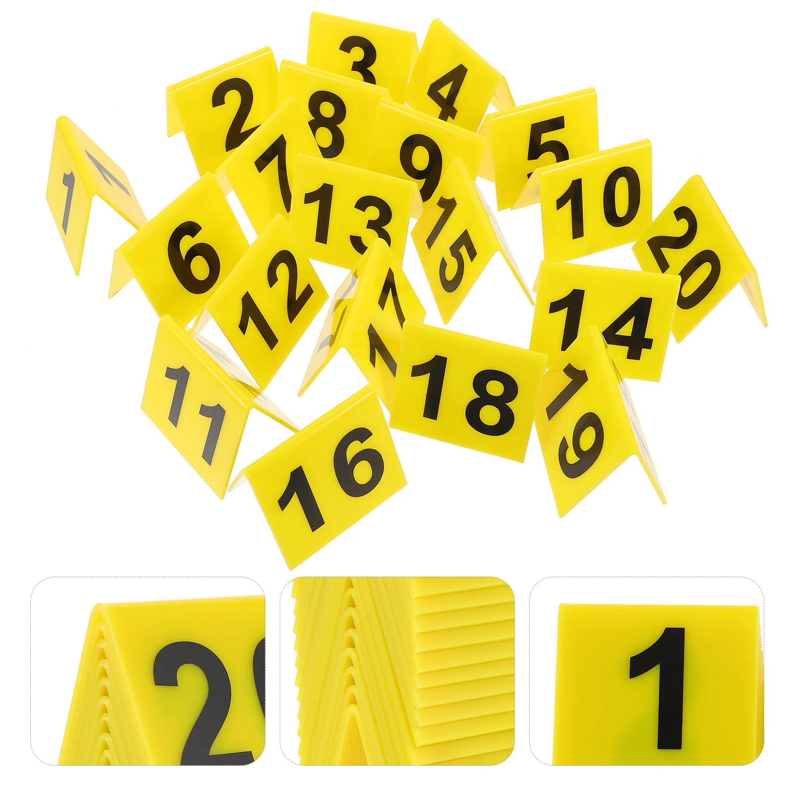20 Pcs Restaurant Number Plate Table Signs Numbers Markers Acrylic Supply Reusable Floor Desktop Multi-function