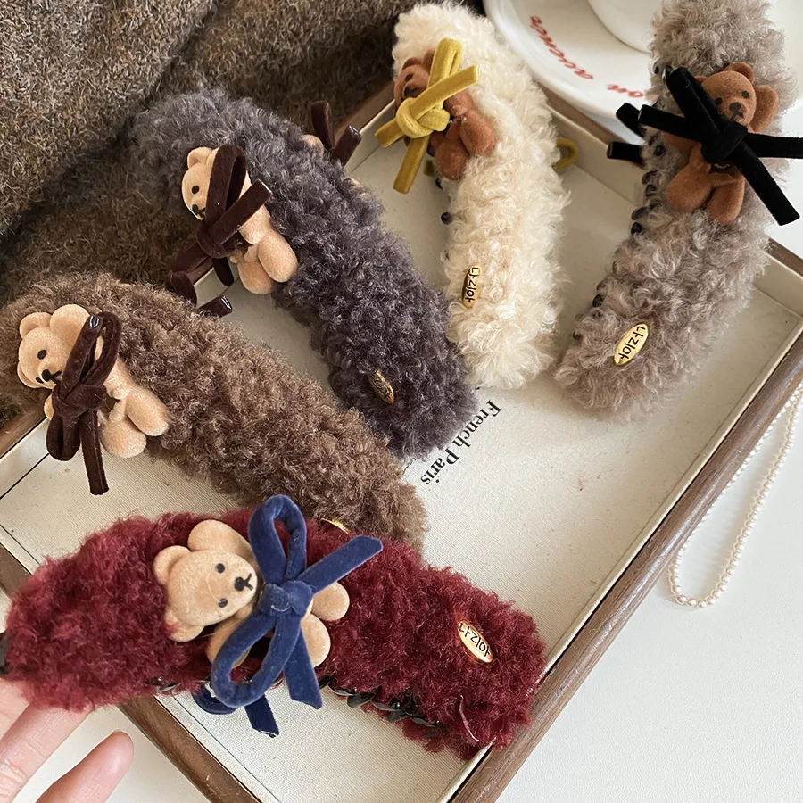 

Acrylic Plush Bear Hair Clip Cartoon-inspired, cute, and playful Versatile twist clip for updos Designer-inspired hair accessory