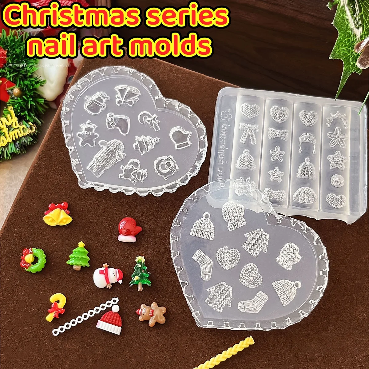 عيد الميلاد سلسلة مسمار الفن سيليكون الشتاء ندفة الثلج قالب ثلاثية الأبعاد تنقش نحت لينة ختم لوحة قابلة لإعادة الاستخدام لتقوم بها بنفسك هلام الإستنسل أداة