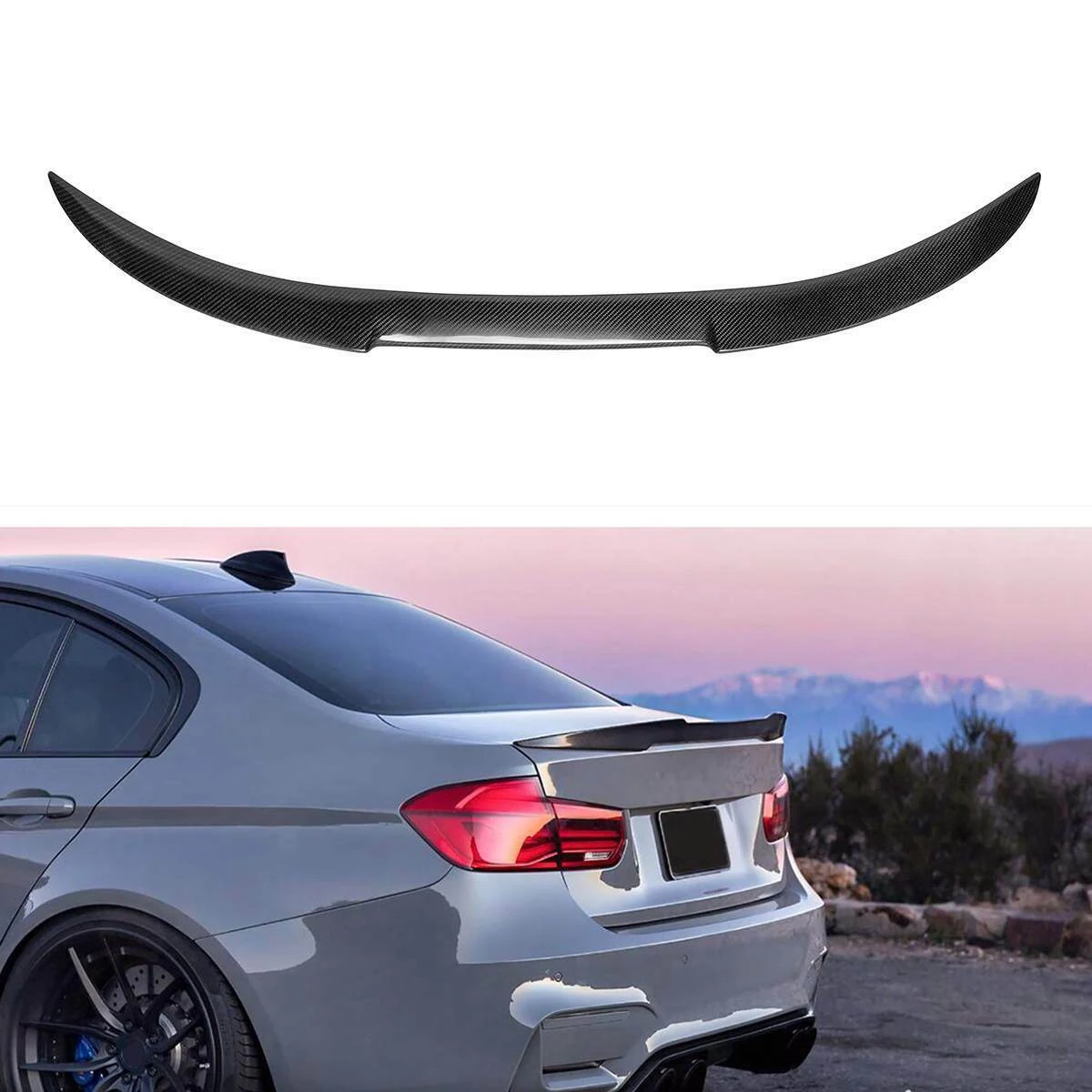 

M4 Style Car Rear Spoiler Wing Lip Extension For BMW F30 2012-2018 F80 M3 2014-2019 4Dr Sedan Rear Trunk Spoiler Wing Lip