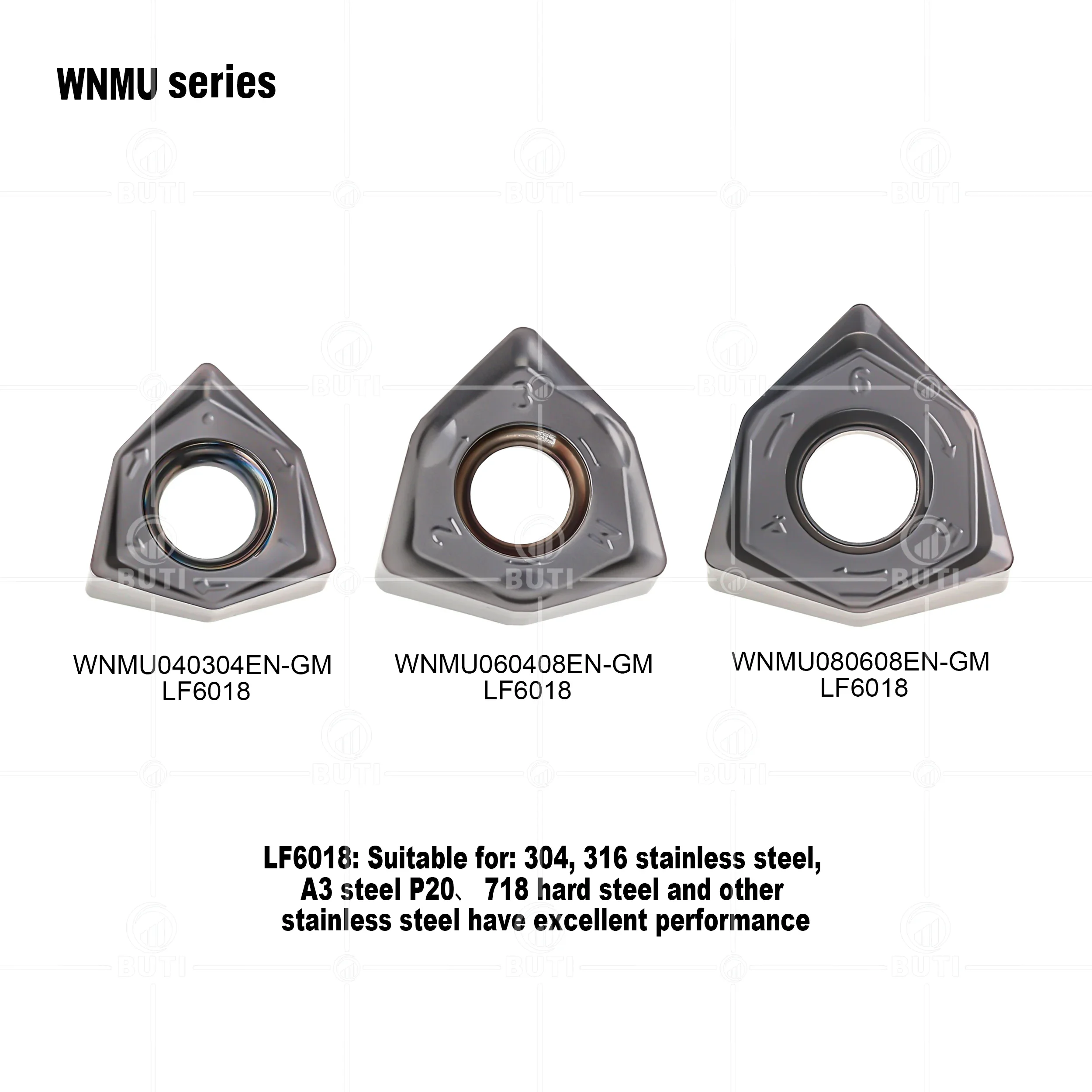 شفرات الطحن الأصلية 100% من DESKAR WNMU 040304 / 060408 / 080608 إدراجات كربيد EN-GM LF6018 مناسبة لمعالجة الفولاذ المقاوم للصدأ