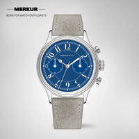 Enamel Red ST19 Manual Mechanical Chronograph German Style Retro Complicated Men's Handwind Watch Relogio Masculino 2021