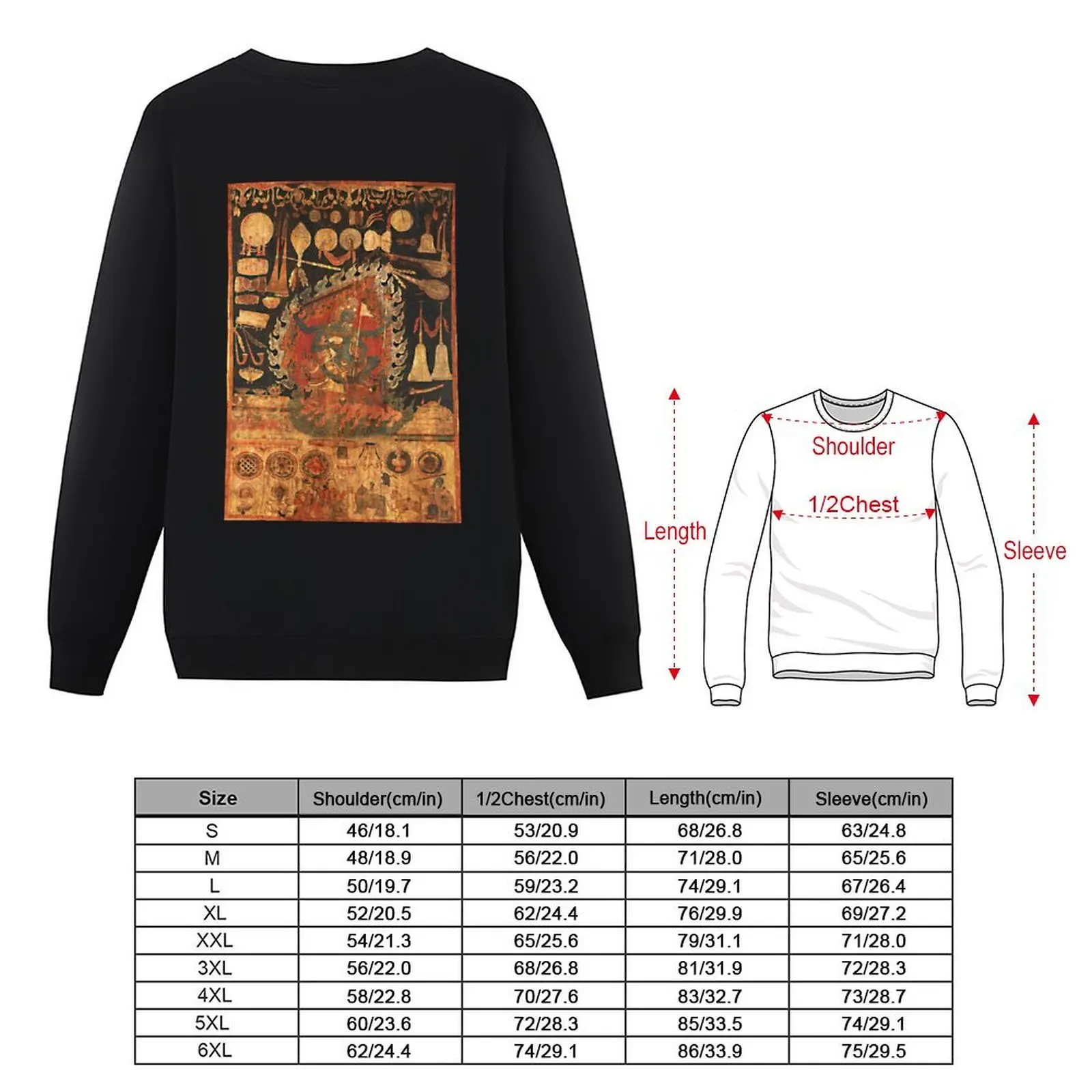 Mandala 75 Goddess Palden Lhamo Pullover clothes for men mens designer clothes blouse tracksuits graphic sweatshirts