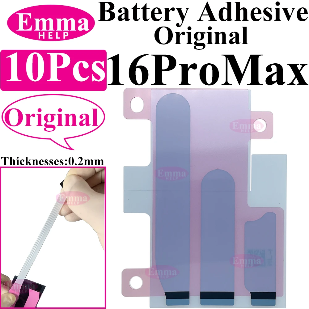 EmmaHelp 10 szt. Naklejek na baterię do iPhone 17 Pro Max 17Air 16 16E 12 13 14 Plus 15 Taśma baterii Klej Wymienne części — zdjęcie 7