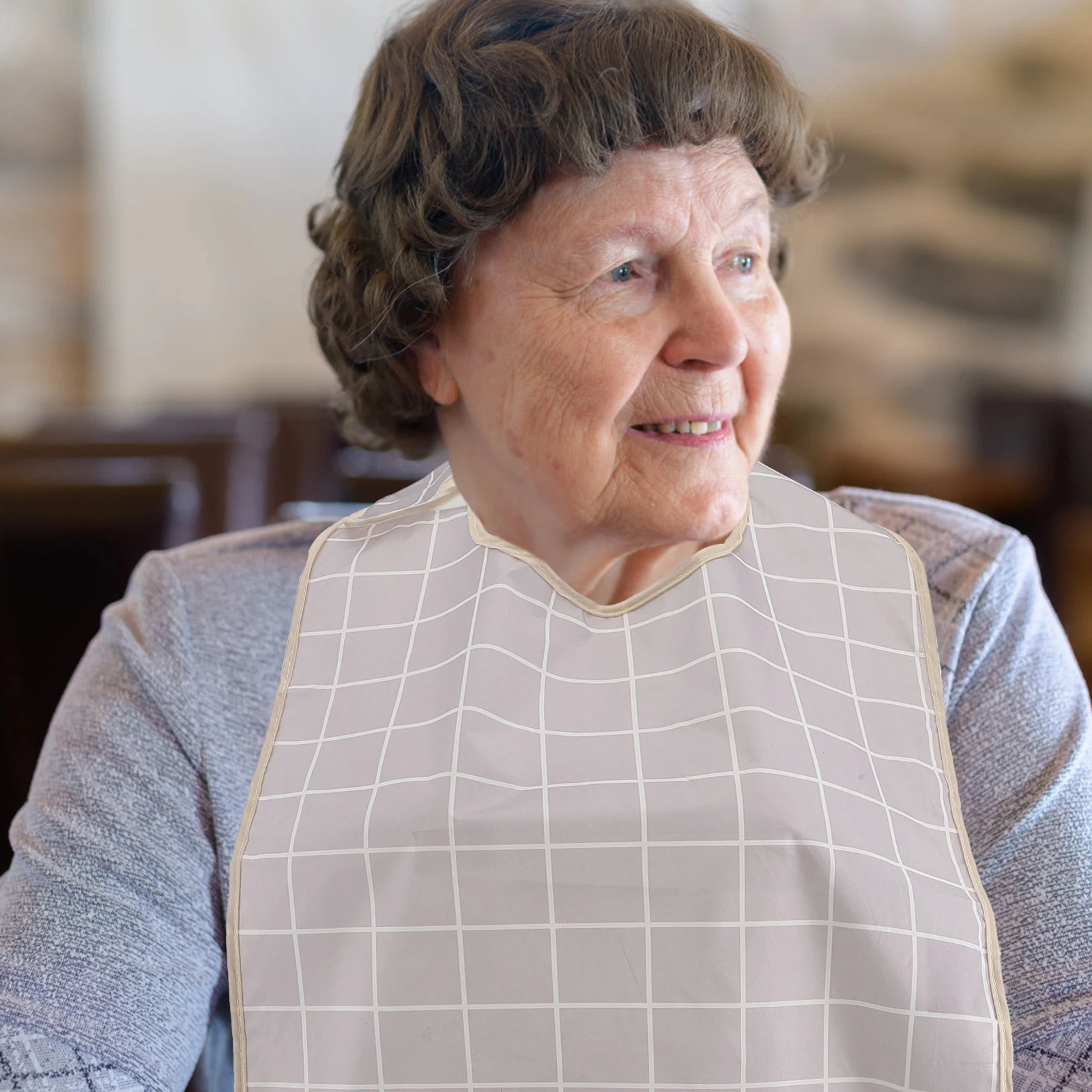 

2pcs Waterproof Silicone Bib For Adults Adjustable Reusable Mealtime Eating Pinafore Large Cover Easy Carry Feeding Apron For