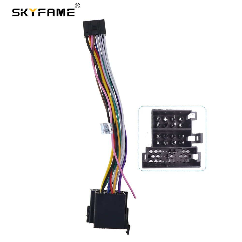 SKYFAME 16pin Car Stereo Harness Adapter Power Cable For Hyundai Verna Accent I20 Forte Sorento Sportage Santafi Kia Soul Cerato