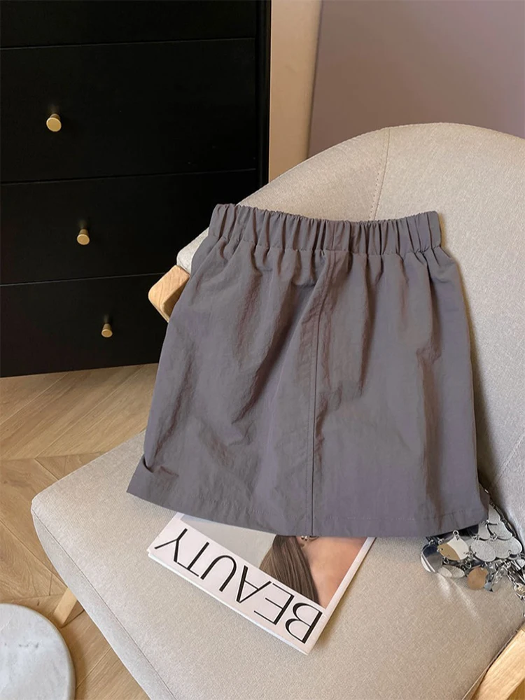 Women's Grey A-line Bow Skirt Y2k Mini Skirts Harajuku Vintage Aesthetic Elegant Korean Emo Skirt 2000s Fashion Clothes Summer