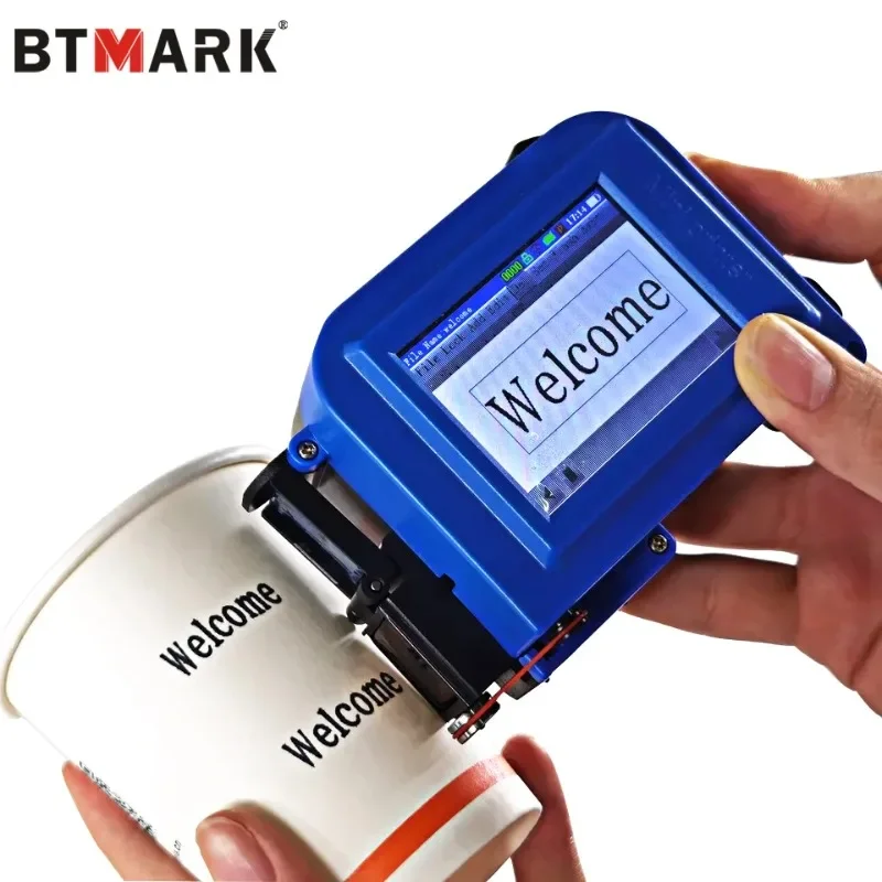 BTMARK Mini Printer Handheld Inkjet Hand held Portable Ink Jet for box Logo batch code Printing