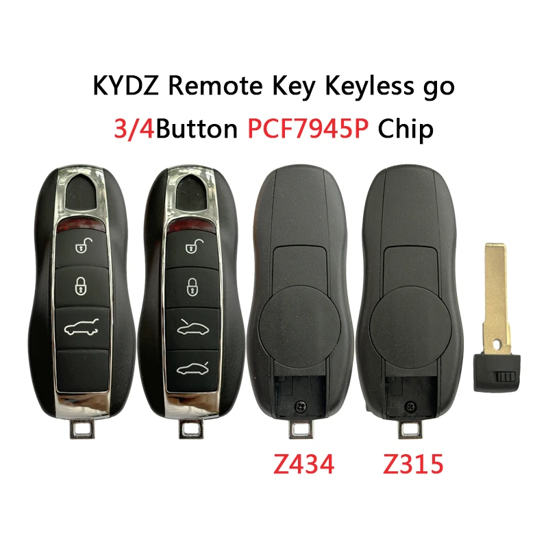 HNKeys Aftermarket voor Porsche Cayenne Afstandsbediening Sleutel 4 Knop 315/433/434 MHz PCF7945P Chip KYDZ Afstandsbediening sleutel Keyless go