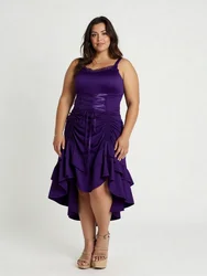 Rosegal plus size renda-trim rendas em camadas alças vestido robe feminino verão preto babados cinched sem mangas midi vestidos