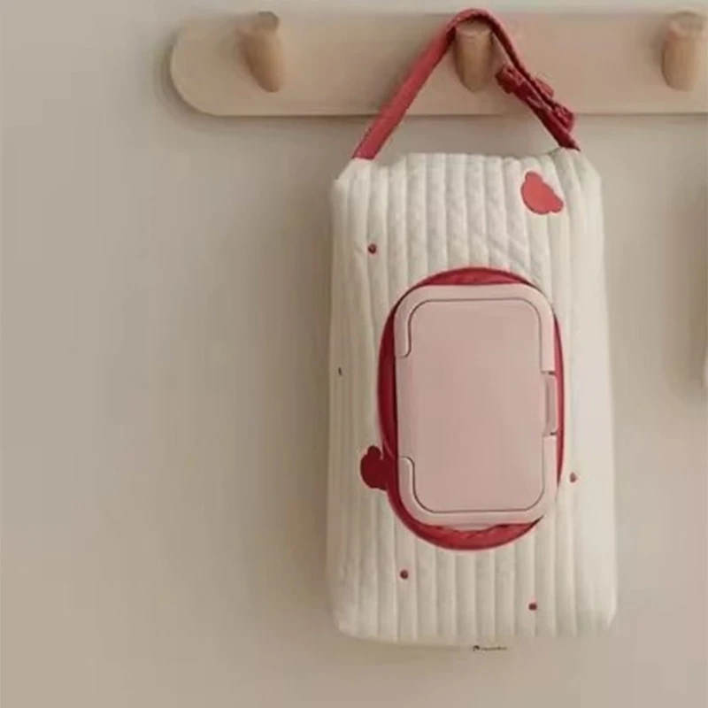 rangement pratique pour soins bébé, lingettes humides, motifs d'ours brodés pour