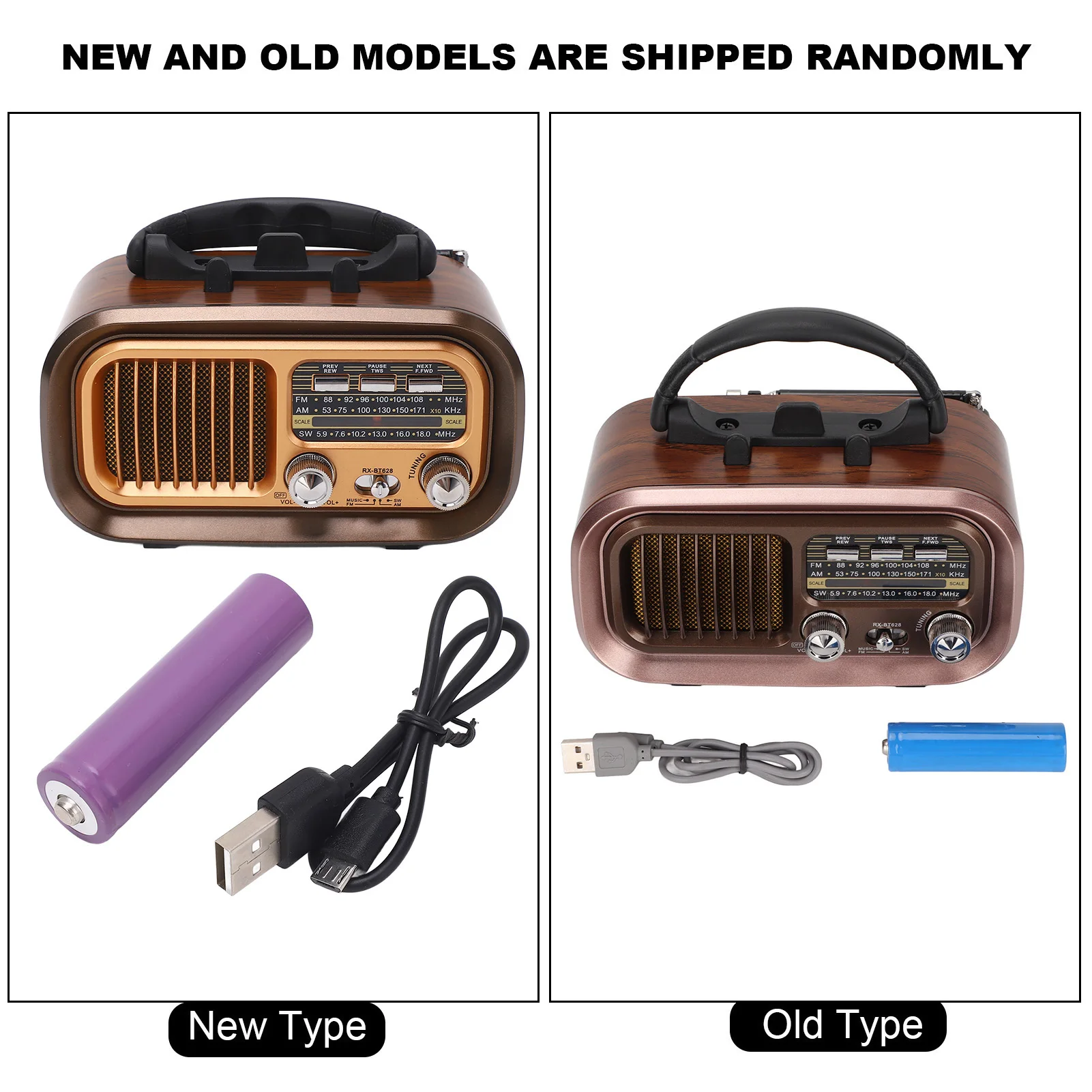 Bluetooth Radio Speaker Portable Vintage Radio Speaker 3 Bands Multifunctional Bluetooth AM FM Radio for Indoor and Outdoor