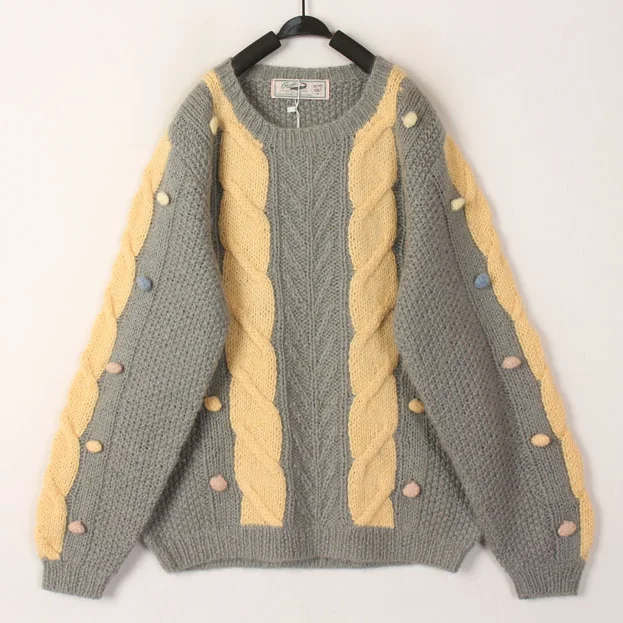 

Винтажный осенне-зимний вязаный шерстяной свитер ручной работы, женский кардиган с ажурным узором, с длинными рукавами, утепленный, для девушек