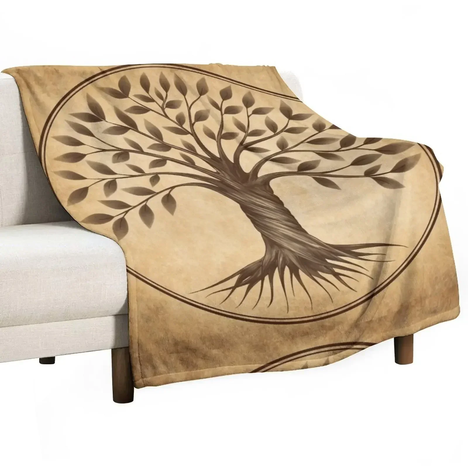 Tree of Life (Vintage Style) Throw Blanket Camping Flannel Fabric Custom Blankets For Sofas Blankets