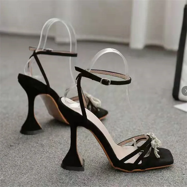 

Sandals 2026 European and American rhinestone wine glasses and plus size women's high-heeled sandals women Heels Sandals