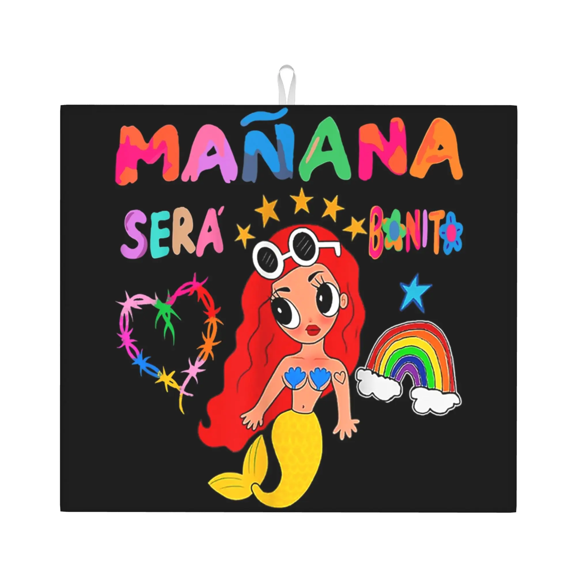 Manana Sera Bonito Karol G Drying Mat For Kitchen Waterproof Non‑Slip Oil Proof Reusable  Bathroom Countertop Protector Mat