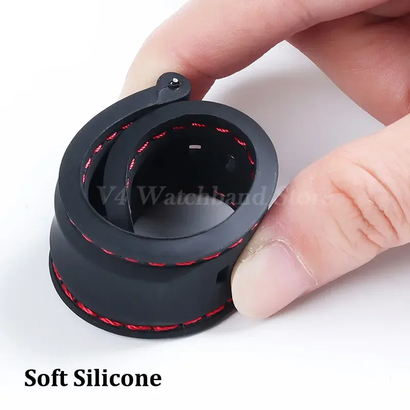 حزام الساعات 18 مللي متر 20 مللي متر 22 مللي متر 24 مللي متر الإفراج السريع سوار سيليكون الرجال الرياضة مطاط مقاوم للمياه حزام ساعة اليد مع مشبك فراشة