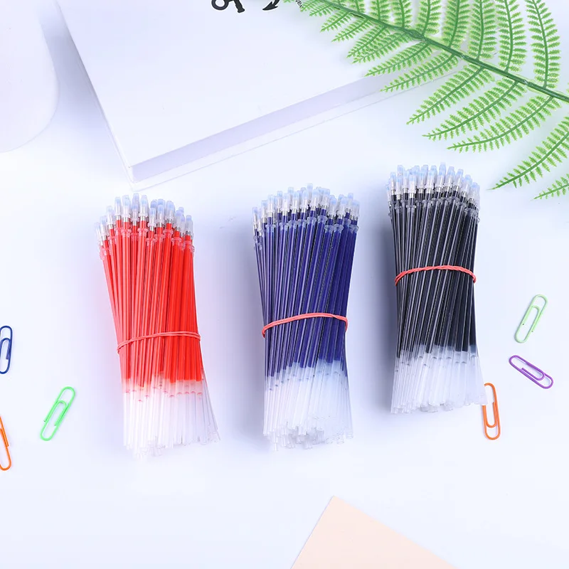 

30Pcs/Lot Universal Neutral Pen Refill 0.5mm Bullet Tip Refill For Gel Pens Black Red Blue Universal Replacement Ink Cartridge