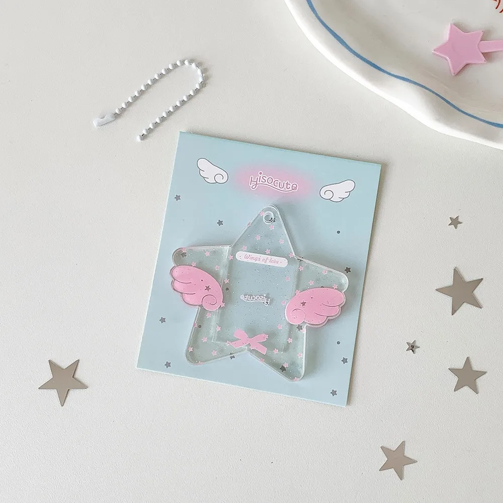 INS Style 1 بوصة حامل صور صغير مع سلسلة المفاتيح الاكريليك Photocard حالة لطيف الأصلي المعبود صور الغطاء الواقي الطلاب #1