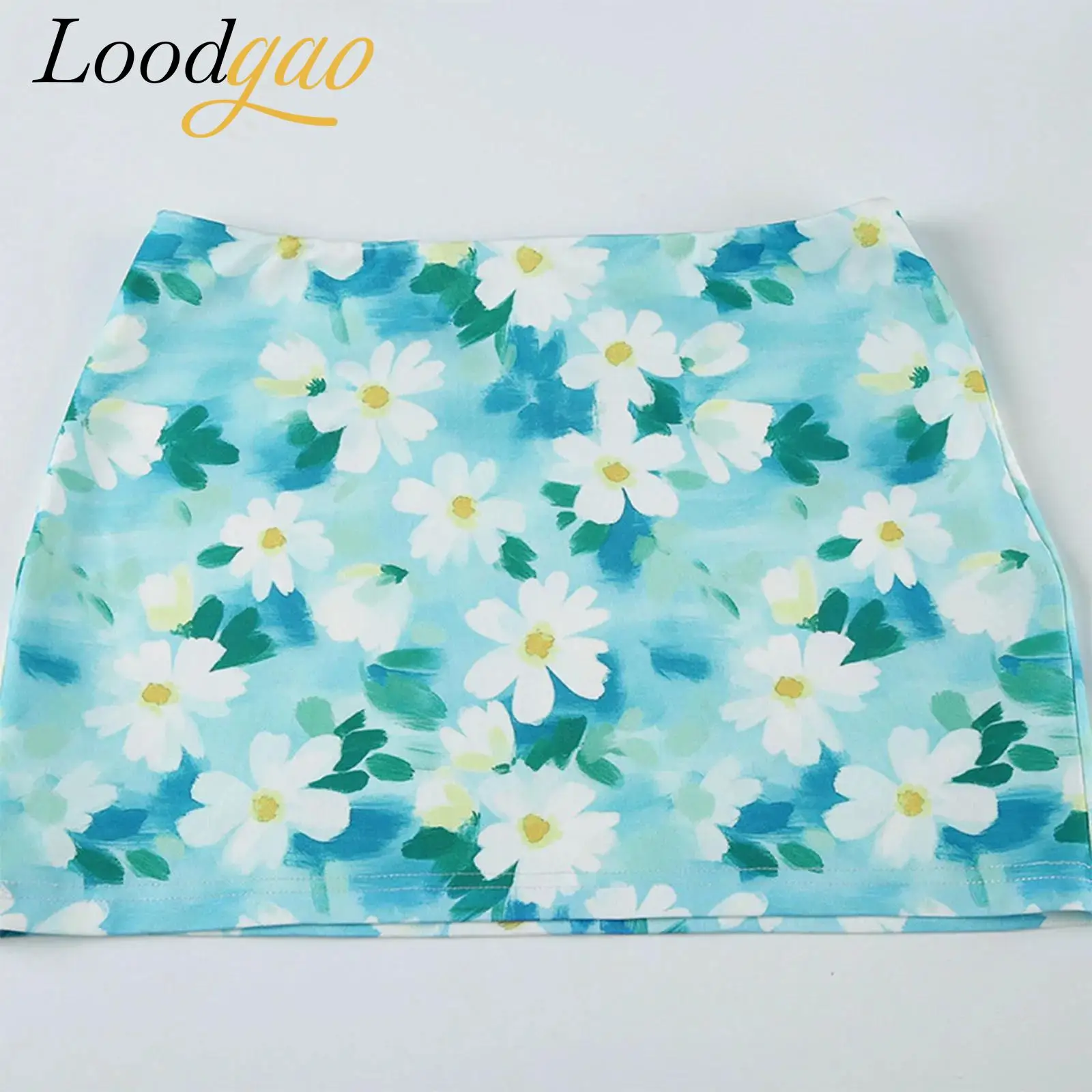 

Summer Woman Clothes 90's Retro Women Floral Skirt Above Knee Hip Mini Skirt for Holiday Outdoor Beach Vacation Party Costume