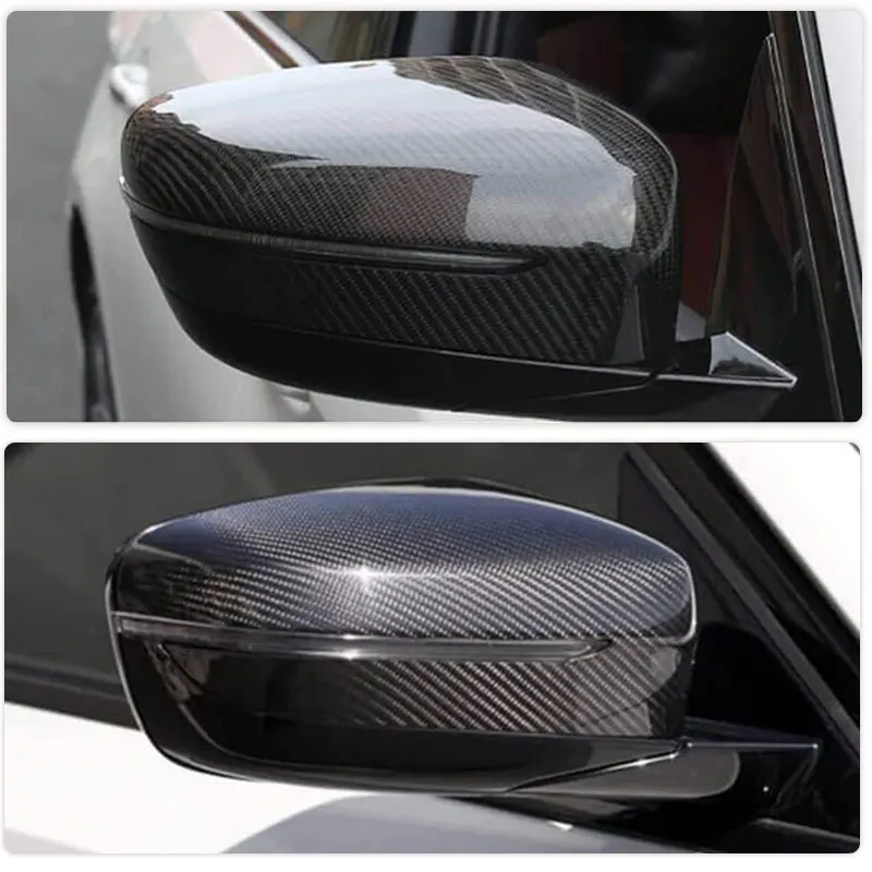 Side Mirror Covers for BMW 3 4 5 6 Series GT 7 8 Series 2016-2022 Prepreg Dry Carbon Replacement Rearview Mirror Caps Cover LHD