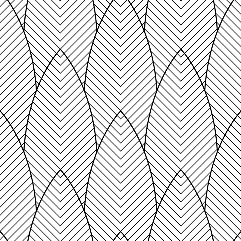 Black white geometric abstract curve peeling wall self-adhesive detachable contact paper suitable for decorating home stickers