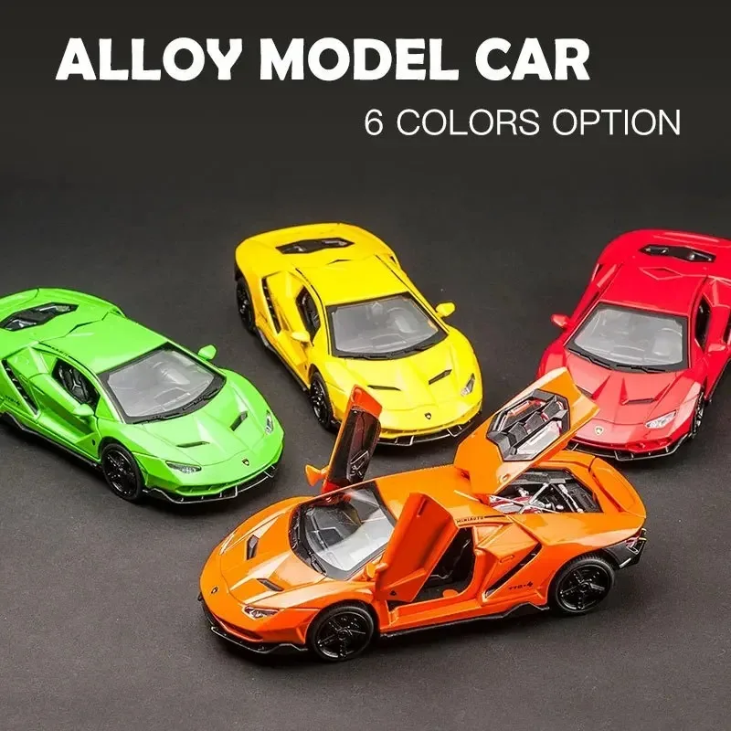 1:32 Lamborghini LP770โลหะผสมกีฬารถDiecasts & Toy VehiclesเสียงSuper Racingยกหางดึงรถของเล่น