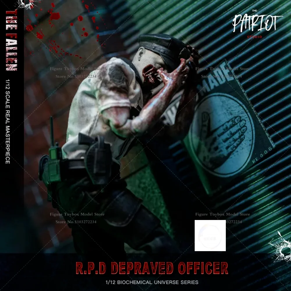 Patriot Studio New 1/12 Horror Zombie Cop Soldier The Fallen Anger R.P.D. Depraved Officer Open Closed Mouth 6" Male Soldier