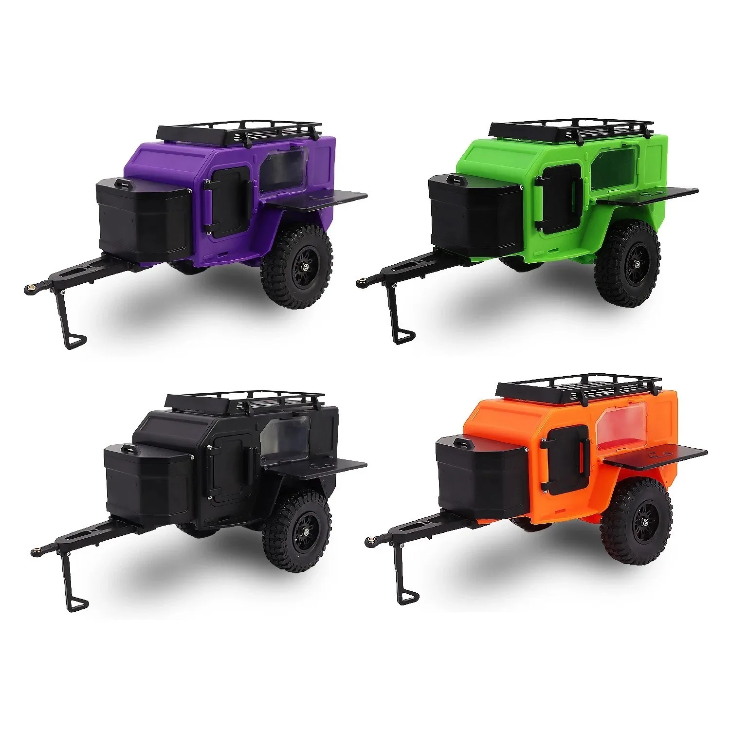 Plastic Off-Road Utility Camping Trailer for 1/18 1/24 RC Crawler TRX4M SCX24
