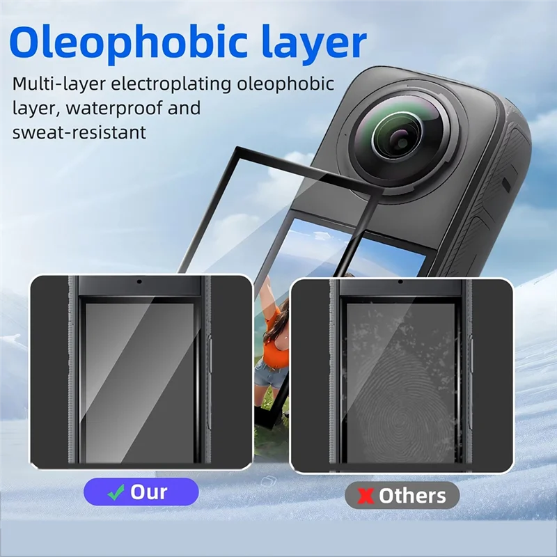 B03B-For Insta360 X5 Camera Accessories 2-In-1 Glass Lens Guards & HD Full Coverage Screen Protector Kit