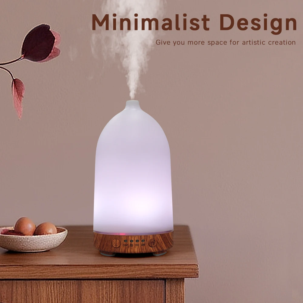 USB Aroma Diffuser 100ml Desktop Ultrasonic Air Humidifier with Colorful Night Light, Timing Function, Quiet for Home, Office