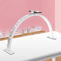 Half Moon LED Light for Nail Tech 29in Arch Light for Nail Desk Lamp with Phone Stand Perfect for Manicure Handicraft Lighting